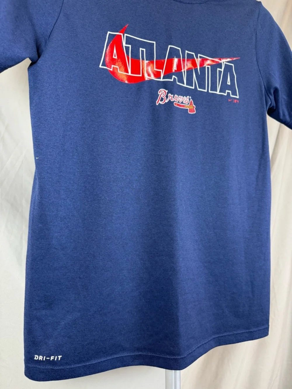 Nike Atlanta Braves Dri-FIT Performance Tee - Navy - Youth‎ Large